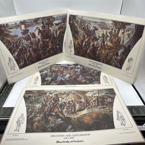 Charles Banks Wilson Laminated Placemat Oklahoma Discovery Settlement Murals 4